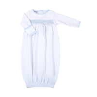 New Beginnings Blue Smocked Gathered Gown