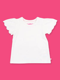 Girls Short Sleeve Scallop Shirt