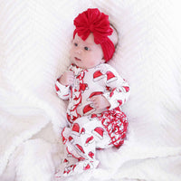 Santa Baby Bamboo Waffle Zipper Ruffle Footie