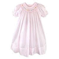 Girls Bishop Smocked Dress with Flowers