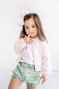 Cambridge Cable Knit Cardigan in Palm Beach Pink