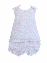Amelia Purple Floral Cross Back Bloomer Set