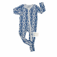 Boys Rodeo Cowboy Double Zipper Romper