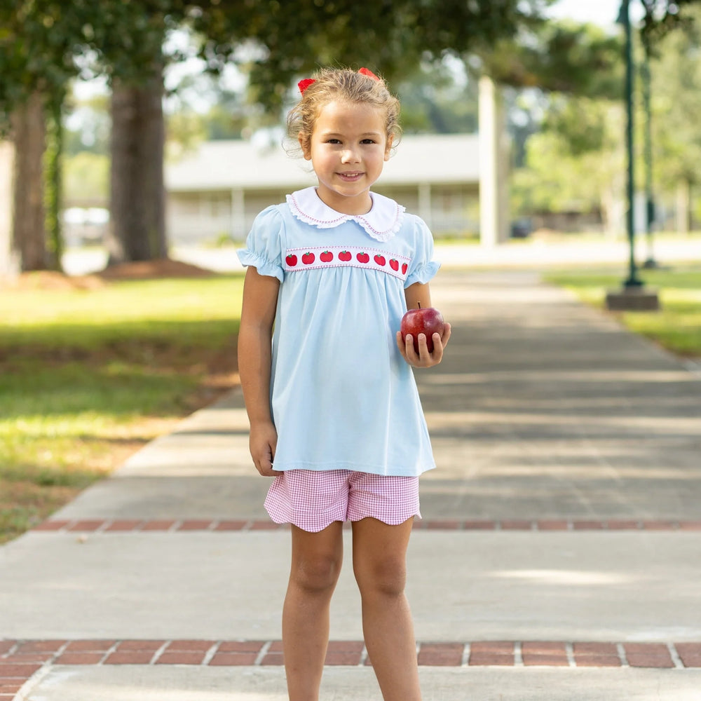 Girls Apple Ribbon Matching Short Set | Saplings Children's Boutique