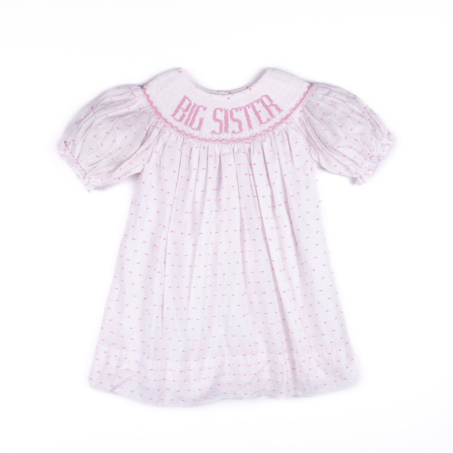 big sister dress Big Sister Hand-Smocked Dress in Pink Swiss Dot