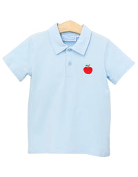 Boys Classic Apple Polo in Light Blue
