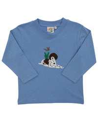 Boys Pointer Dog & Felt Appliqué Long-Sleeve T-Shirt