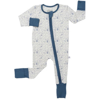 Boys Wild West Blue Zipper Romper by Hamner Hill