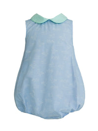 Lucas Ducks Print Boy Bubble in Light Blue