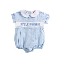 Little Brother Hand-Smocked Bubble in Blue Gingham