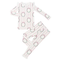 Girls Sugarplum Wreath Ruffle Loungewear Set