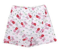 Girls Cherry Blossoms & Bows Skort in Light Pink