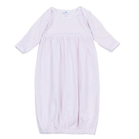 Newborn Mini Stripes Gathered Gown in Light Pink by Magnolia Baby