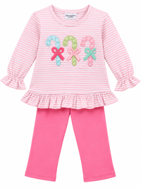 Girls Candy Cane Striped Set