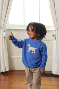 Dog French Terry Pullover in Blue