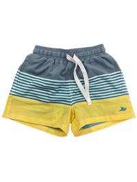 Boys Blue Colorblock Swim Trunks