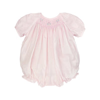 Pink Embroidered Bubble with Novelty Smocking & Pearls