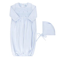 Baby Smocked Bullion Gown with Matching Bonnet