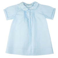 Boys Embroidered Collar Folded Daygown in Blue