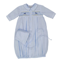 Boys Smocked Take Me Home Gown Set with Rocking Horse