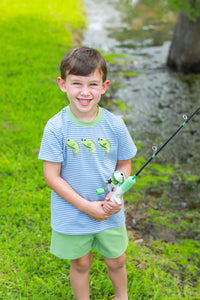Hooked On Fishing Short Set in Blue & Green