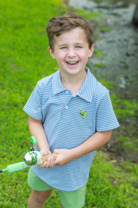 Hooked On Fishing Polo in Blue