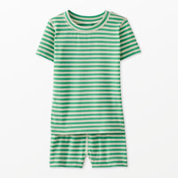 Boys Green Stripe Short John Pajama Set