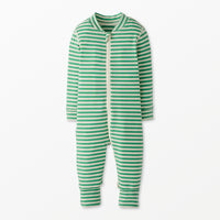 Boys Green Stripe Two-Way Zip Sleeper