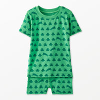 Boys Mini Ribbit Short John Pajama Set in Green