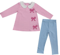 Waverly Bow Pant Set in Pink